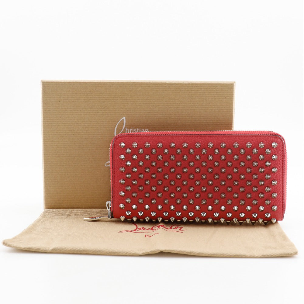 Christian Louboutin Long Wallet Purse 1185059 Calfskin pink Spike studs Panettone
