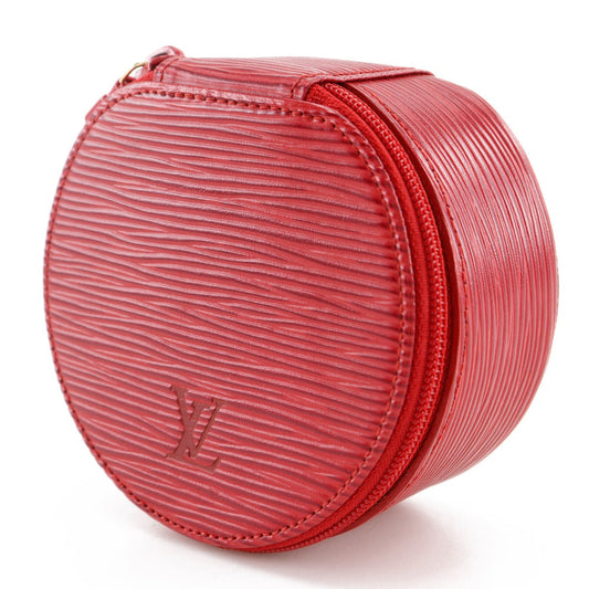 LOUIS VUITTON Pouch M48217 Epi Leather Red Jewelry case Ecran Bijoux 10 Women Used Authentic