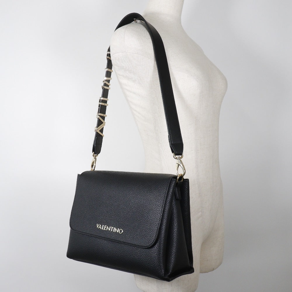 Valentino Shoulder Bag VBS5A803 leather black Alexia Women Used Authentic