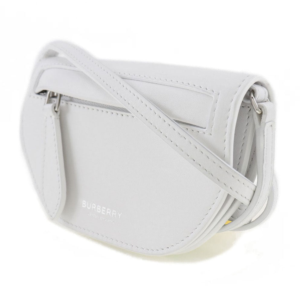 BURBERRY Shoulder Bag leather White Olympia Mini Shoulder Women Used Authentic