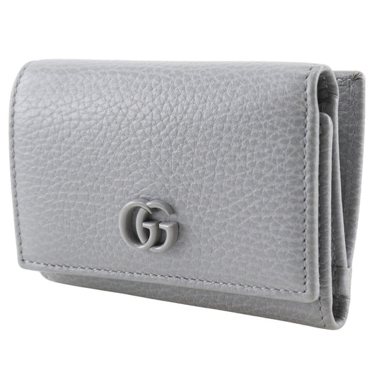 GUCCI Tri-fold wallet 644407 Calf leather gray GG Marmont