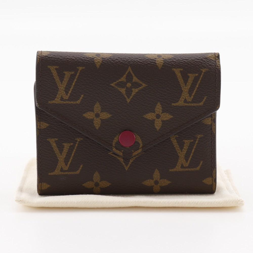 LOUIS VUITTON Tri-fold wallet M41938 Monogram canvas wine-red Fuchsia Portefeuille Victorine