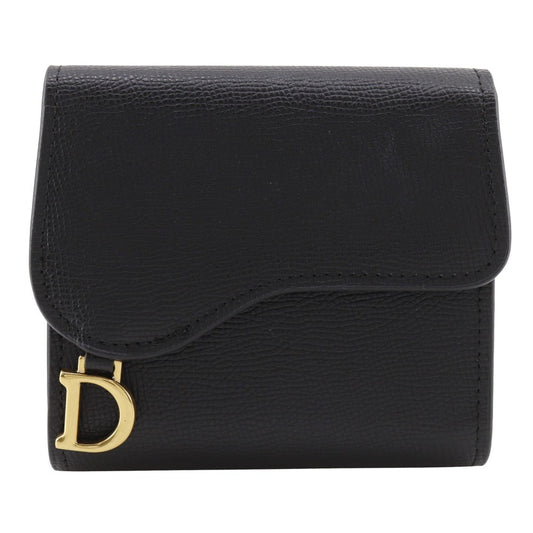 Dior Tri-fold wallet Calfskin black Compact wallet