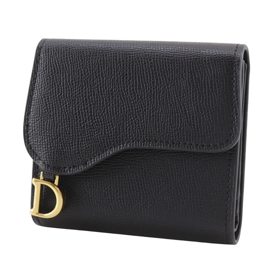Dior Tri-fold wallet Calfskin black Compact wallet