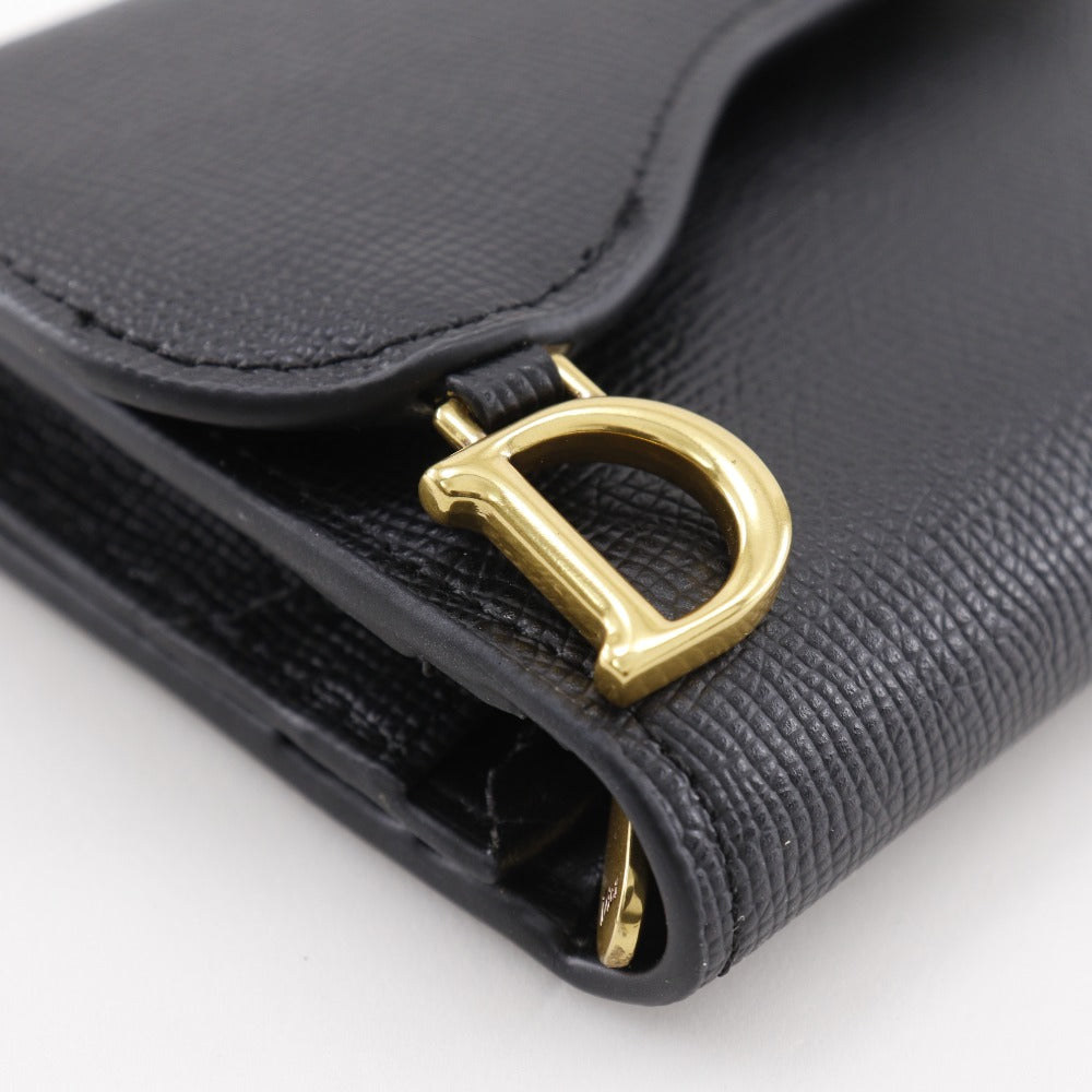 Dior Tri-fold wallet Calfskin black Compact wallet