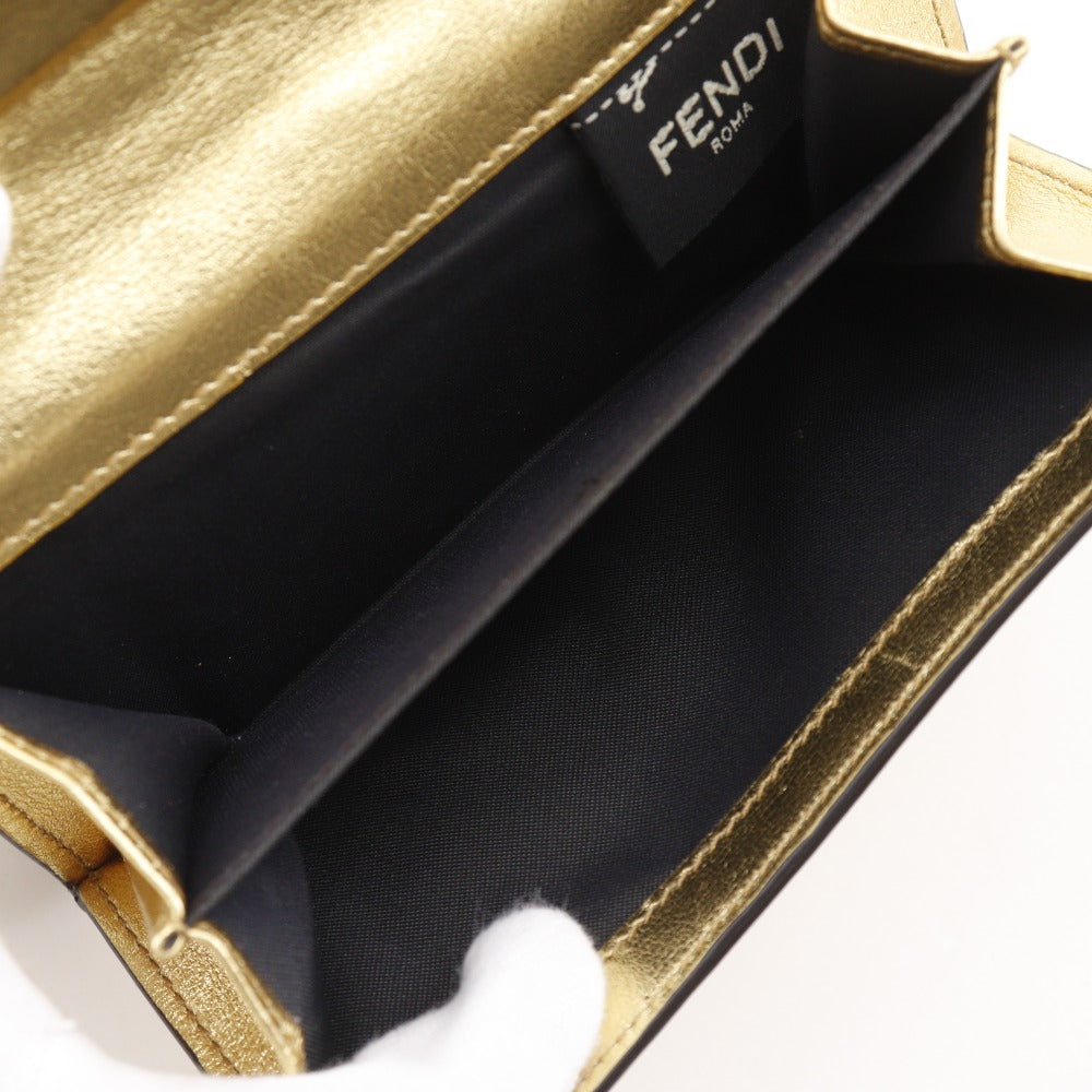 FENDI Bifold Wallet 8M0419 AAF2 F171Q Calfskin gold Zucca Pattern Embossed FF