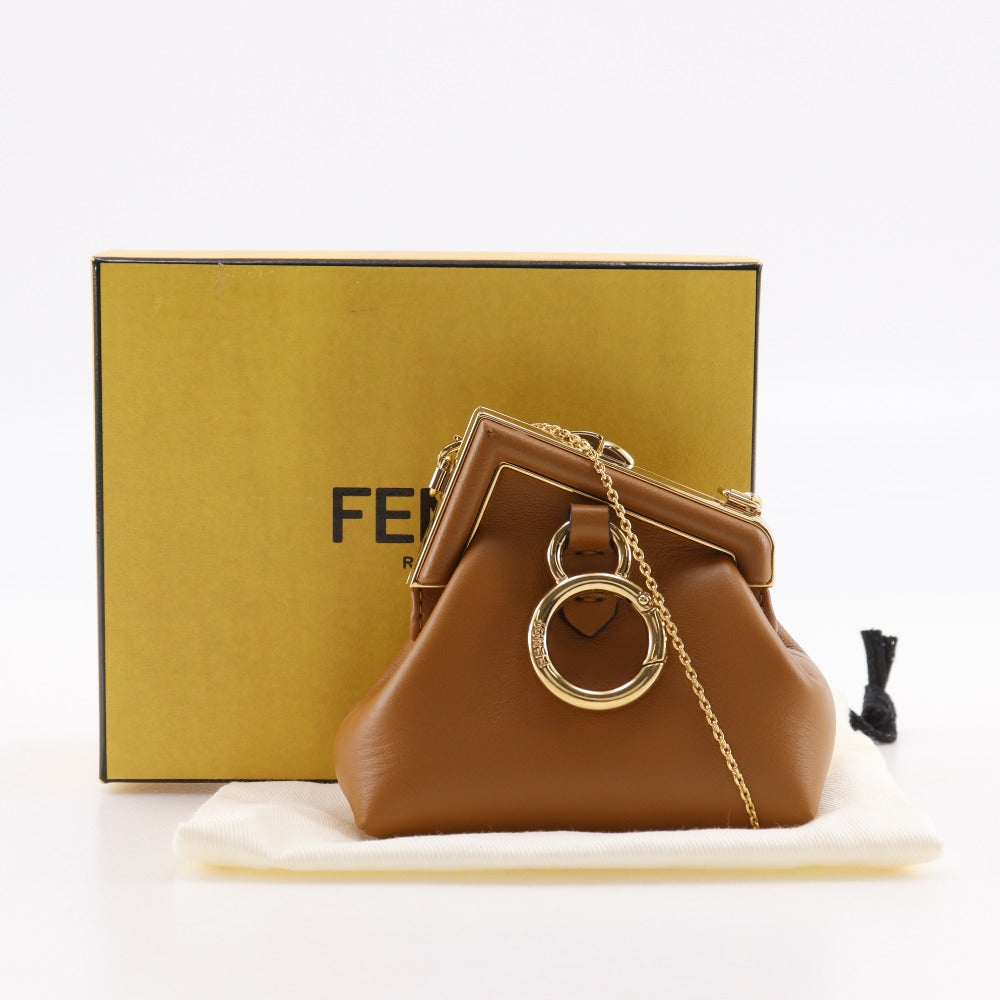 FENDI Shoulder Bag 7AS051 leather Brown First Charm Nano First