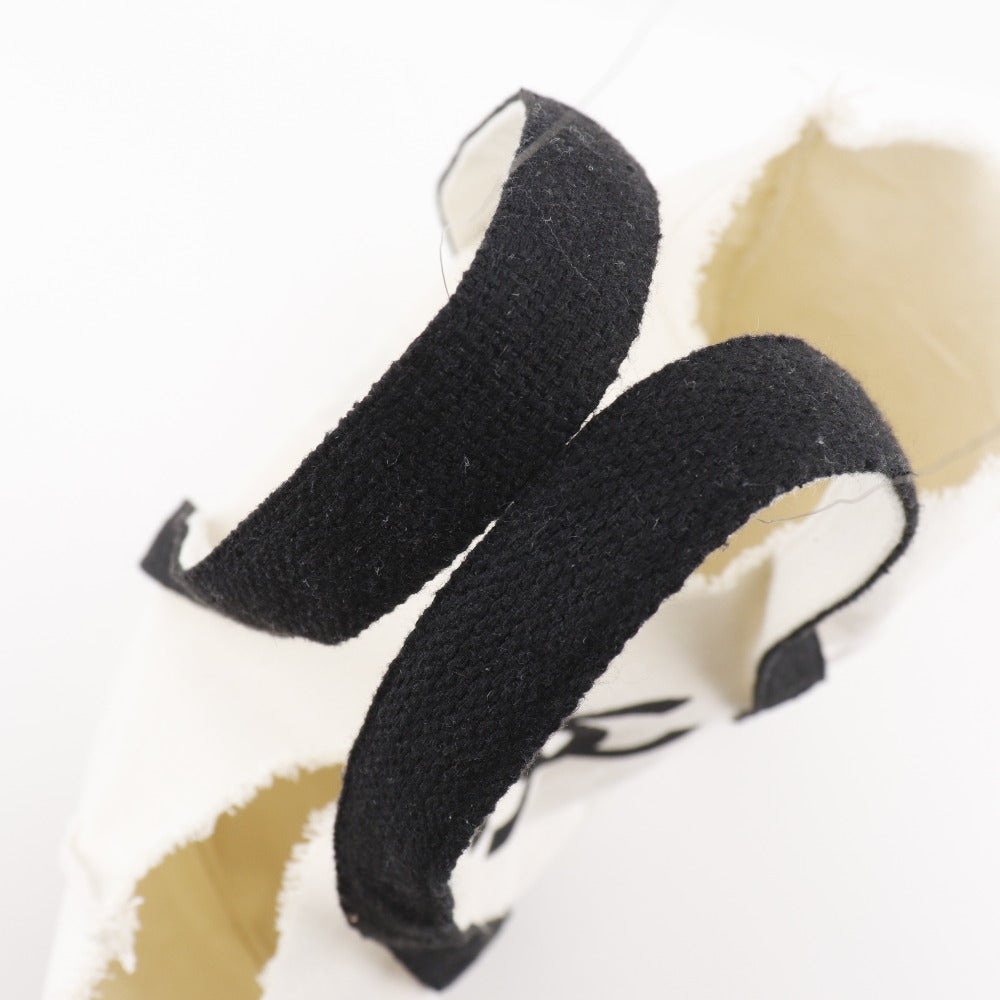 CHANEL Tote Bag canvas White / black novelty COCO Mark