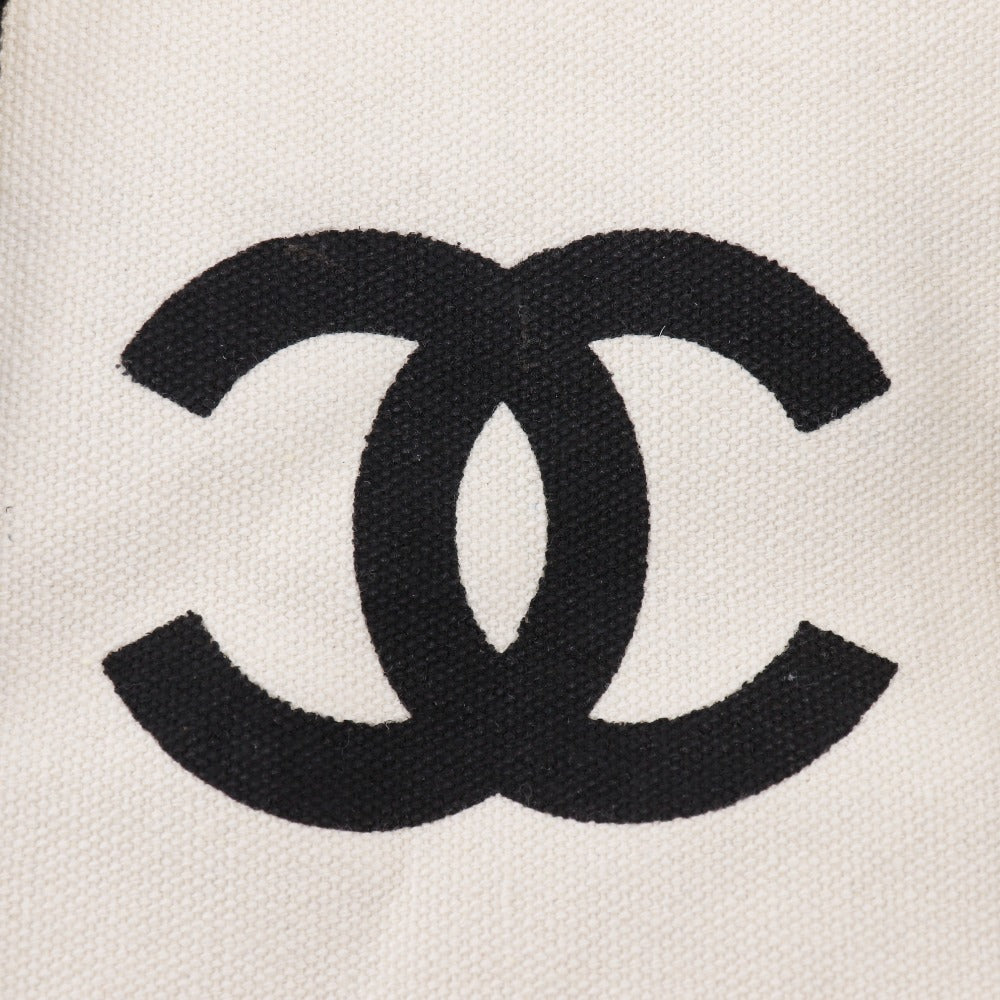CHANEL Tote Bag canvas White / black novelty COCO Mark