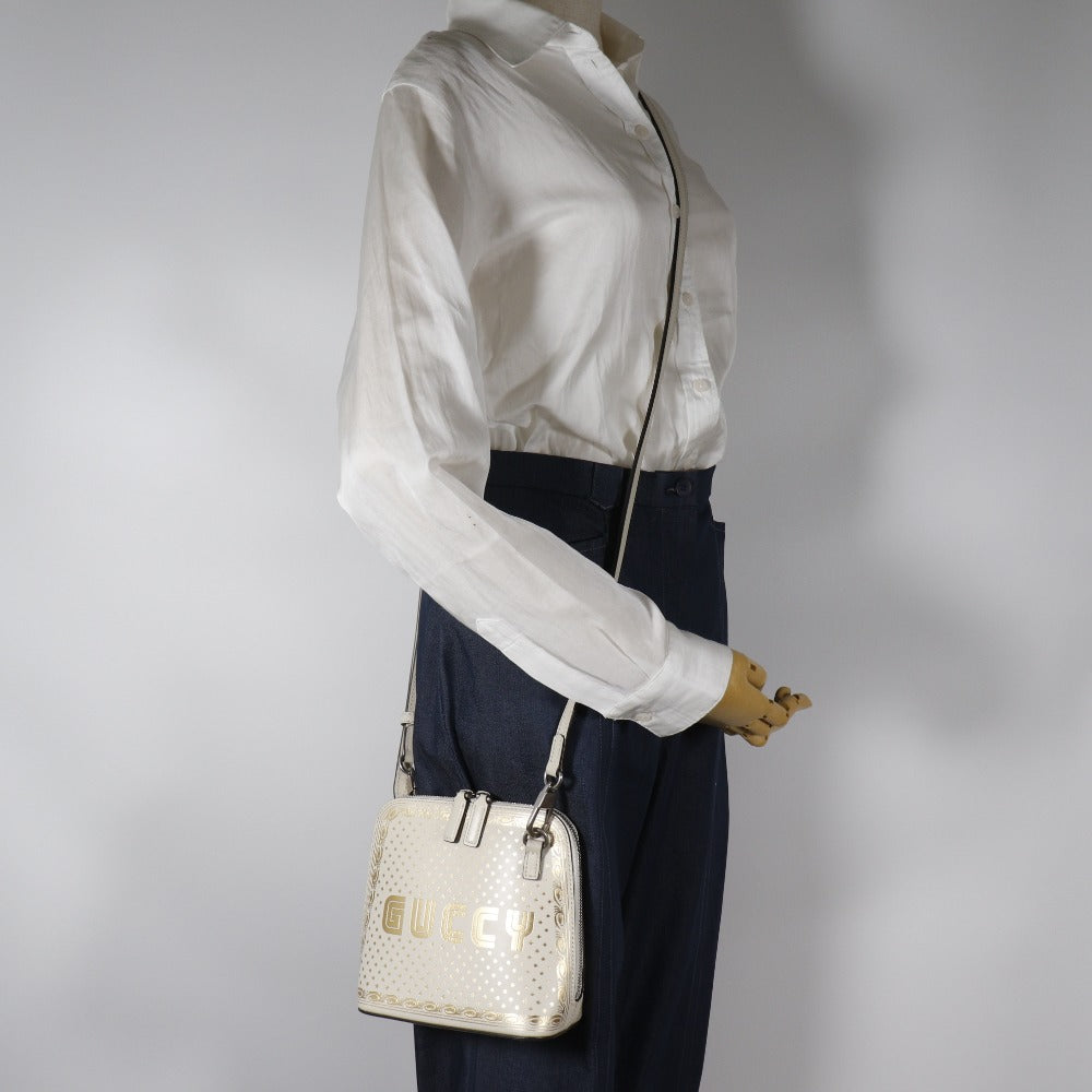 GUCCI Shoulder Bag 511189 leather White SAGA Gussy