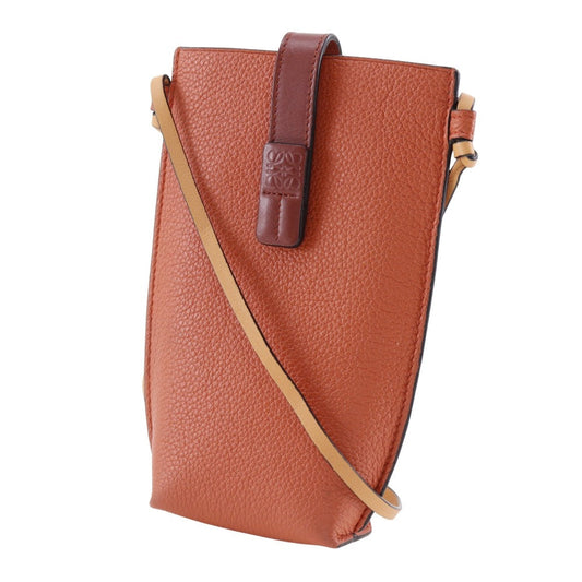 LOEWE Shoulder Bag 124.12.Z45 6977 leather Orange Smartphone pochette Pocket Shoulder