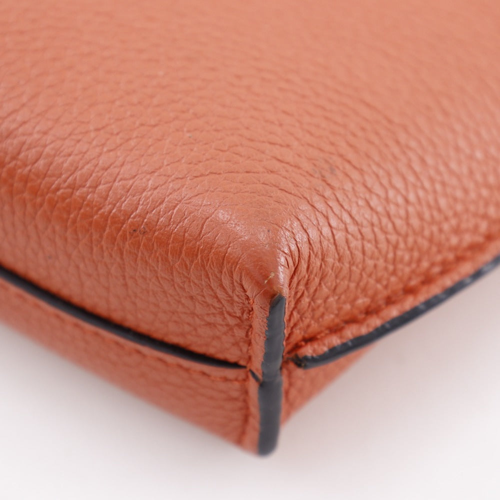 LOEWE Shoulder Bag 124.12.Z45 6977 leather Orange Smartphone pochette Pocket Shoulder