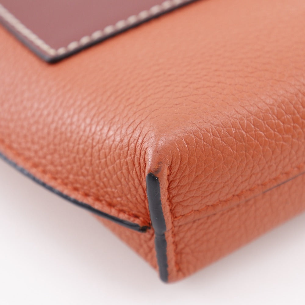 LOEWE Shoulder Bag 124.12.Z45 6977 leather Orange Smartphone pochette Pocket Shoulder