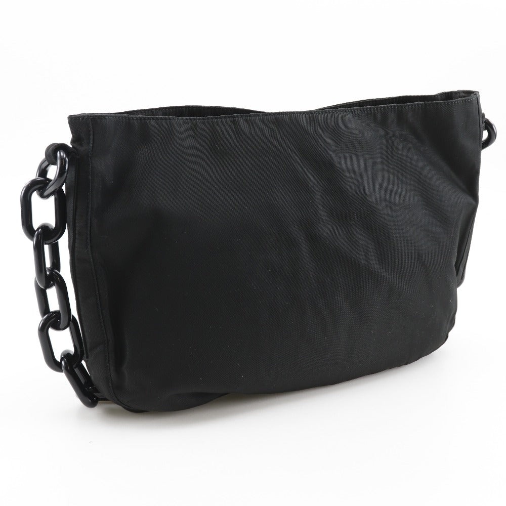 PRADA Shoulder Bag B6431 Nylon, Plastic black ChainShoulder