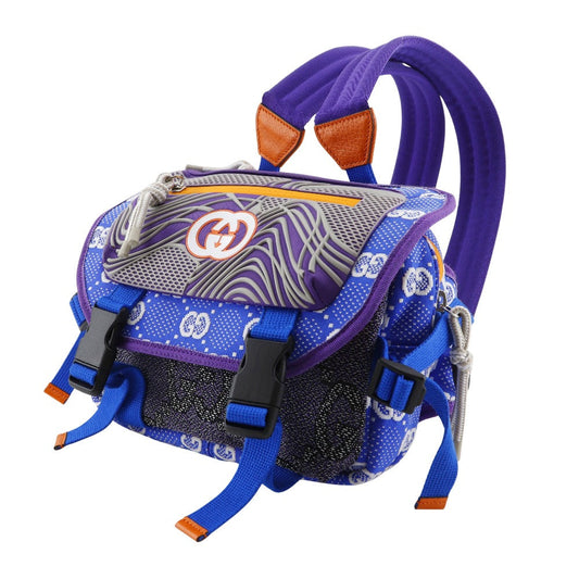 GUCCI Backpack 752100 Nylon Blue / Purple 2WAY waist bag GG small bag
