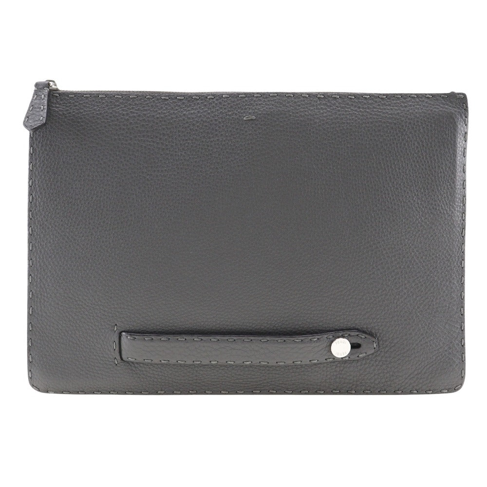 FENDI Clutch bag Seleria calf gray