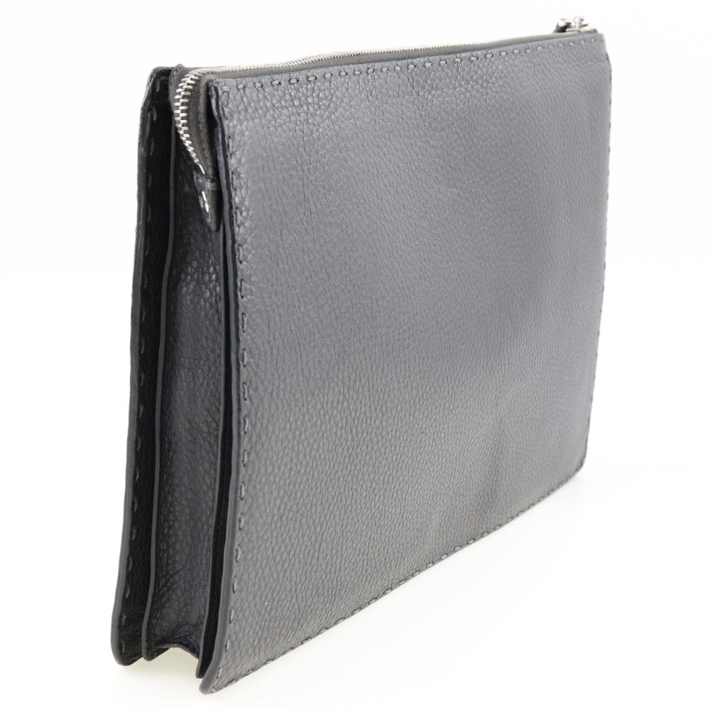 FENDI Clutch bag Seleria calf gray