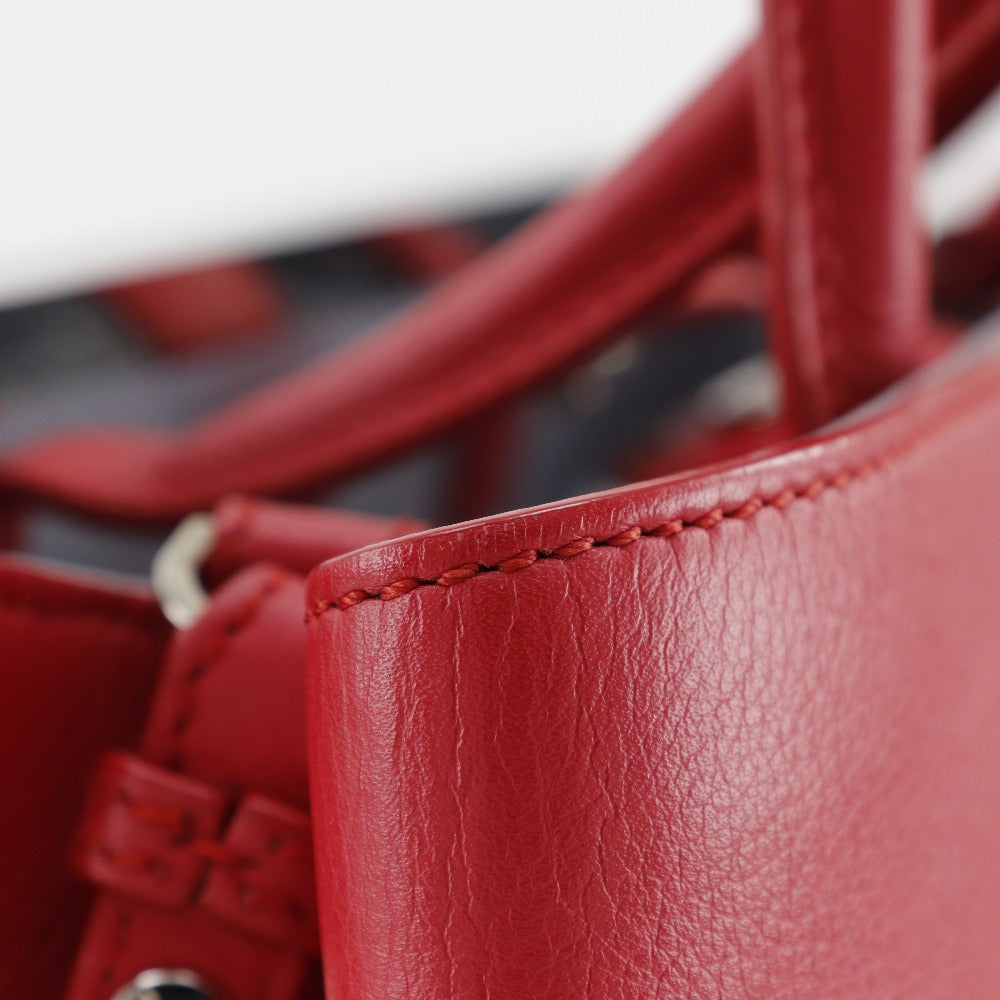 FENDI Handbag 8BH253 Calfskin Red 2WAYShoulder Petite to Jules Women Used Authentic