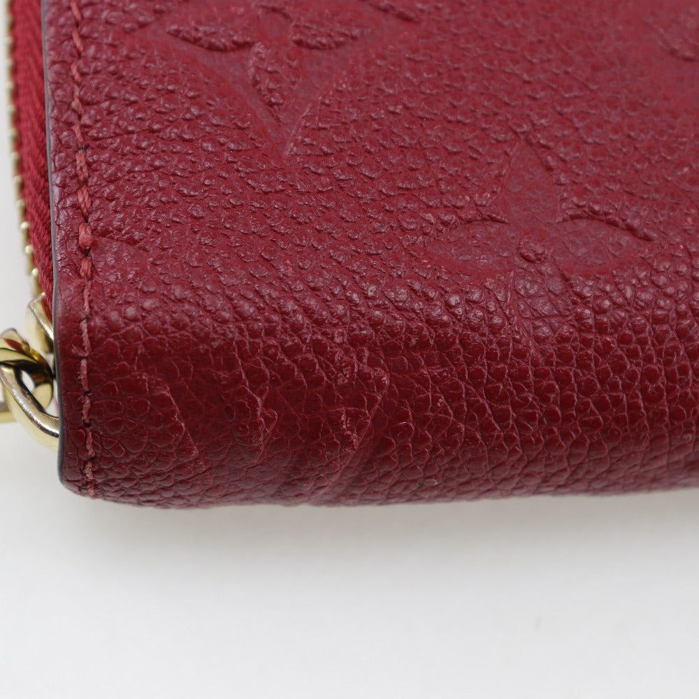 LOUIS VUITTON Long Wallet Purse M60737 Monogram Ann Platt Red Zippy wallet Women Used Authentic