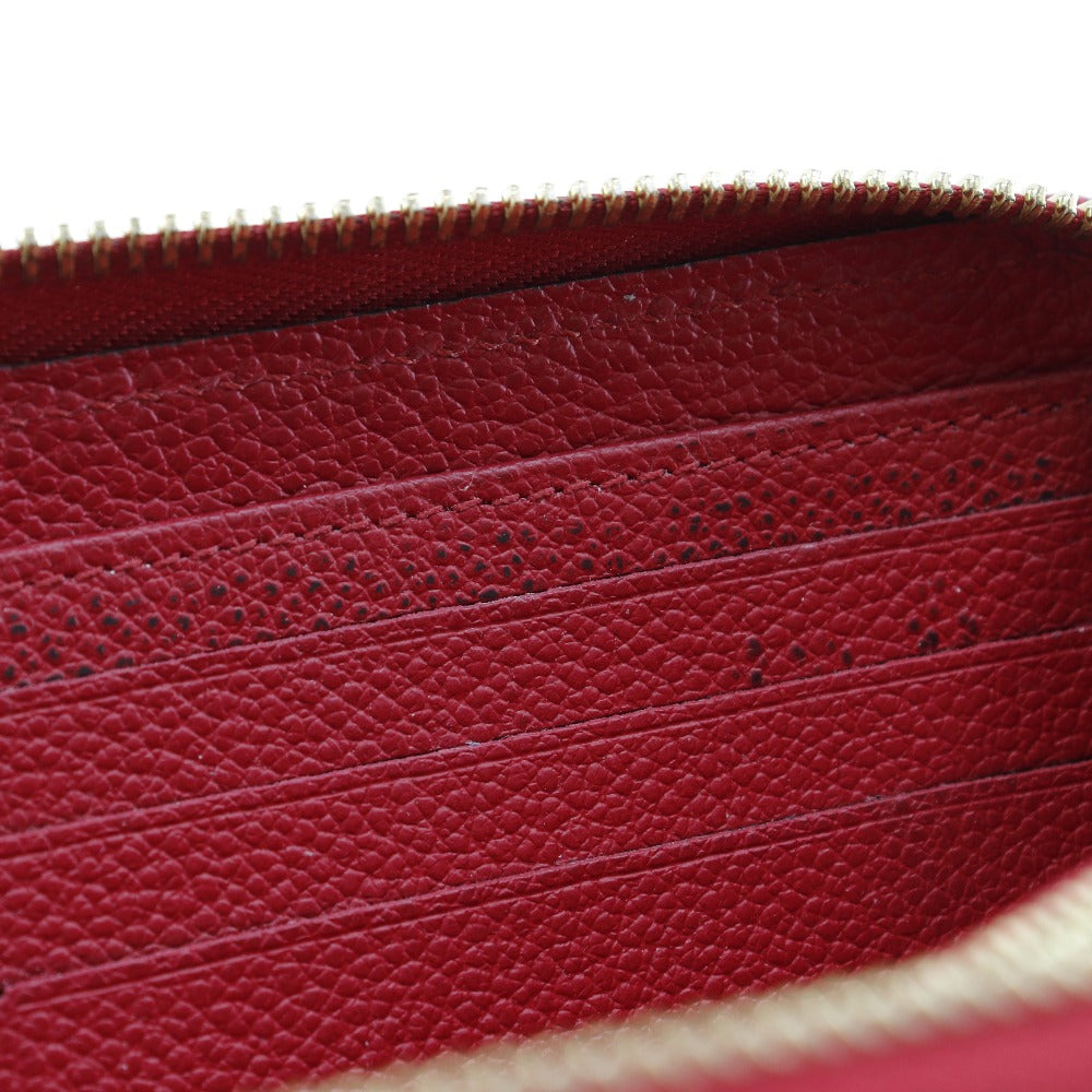 LOUIS VUITTON Long Wallet Purse M60737 Monogram Ann Platt Red Zippy wallet Women Used Authentic