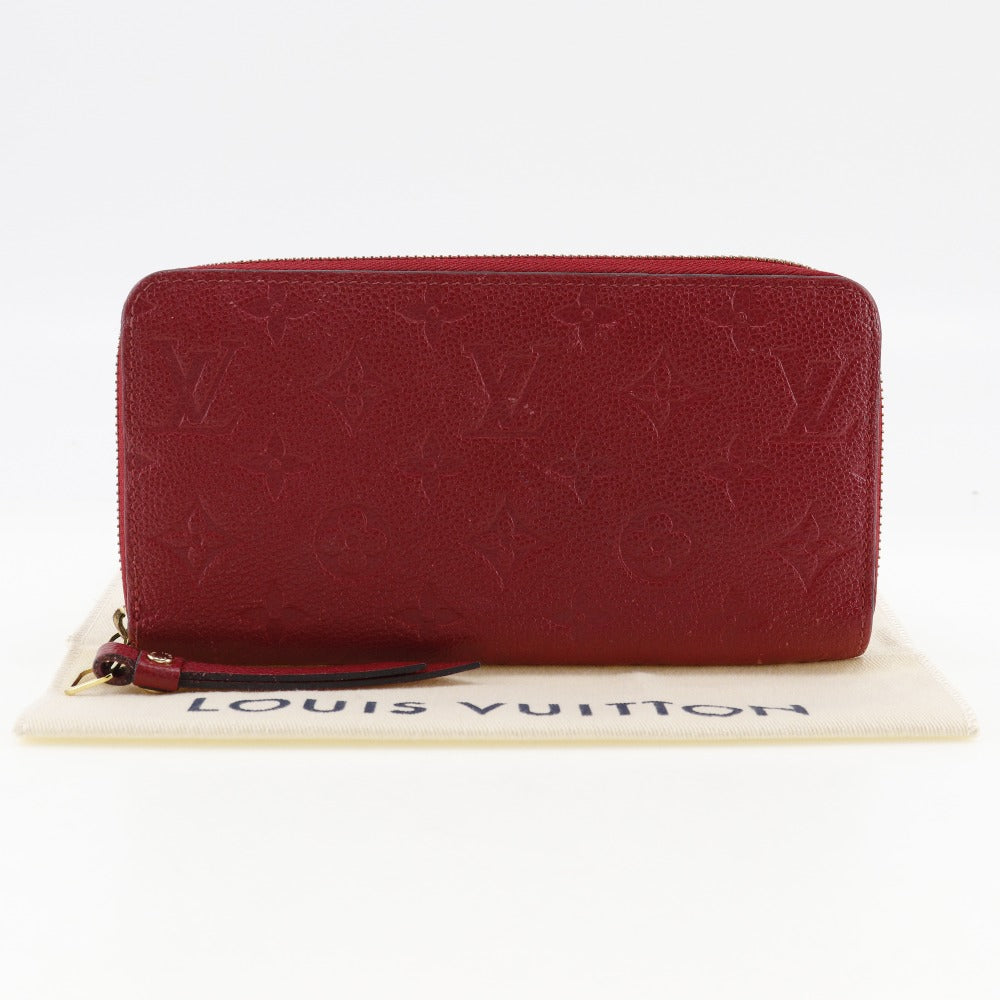 LOUIS VUITTON Long Wallet Purse M60737 Monogram Ann Platt Red Zippy wallet Women Used Authentic