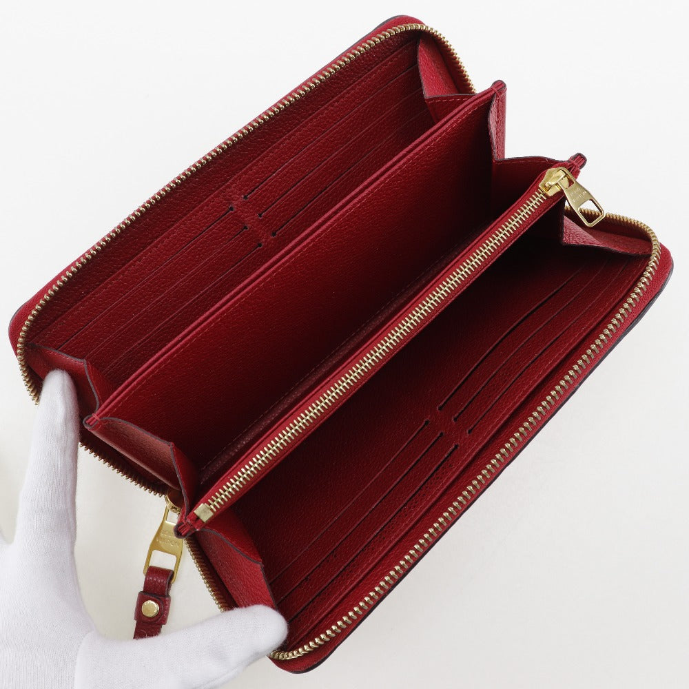 LOUIS VUITTON Long Wallet Purse M60737 Monogram Ann Platt Red Zippy wallet Women Used Authentic