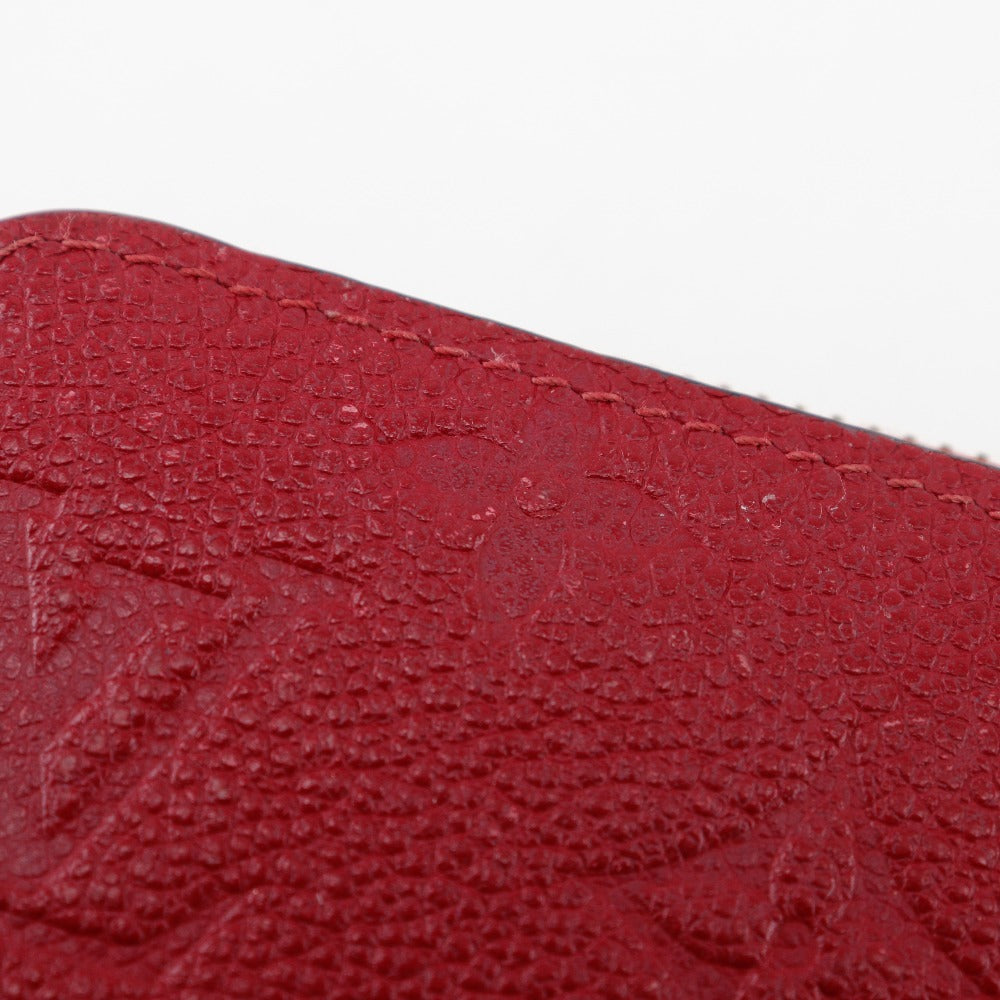 LOUIS VUITTON Long Wallet Purse M60737 Monogram Ann Platt Red Zippy wallet Women Used Authentic