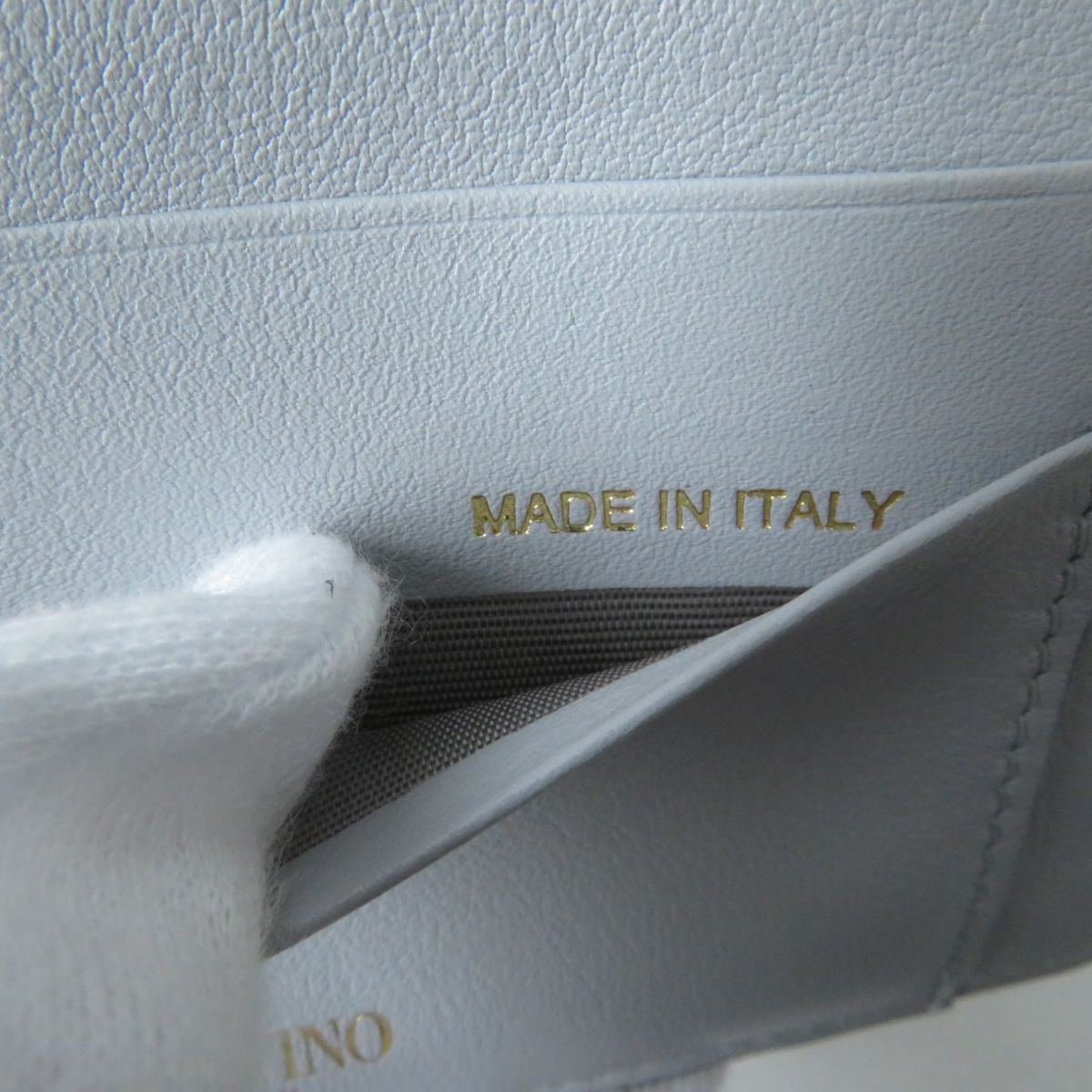 VALENTINO Coin case Main: Leather gray Women Used Authentic