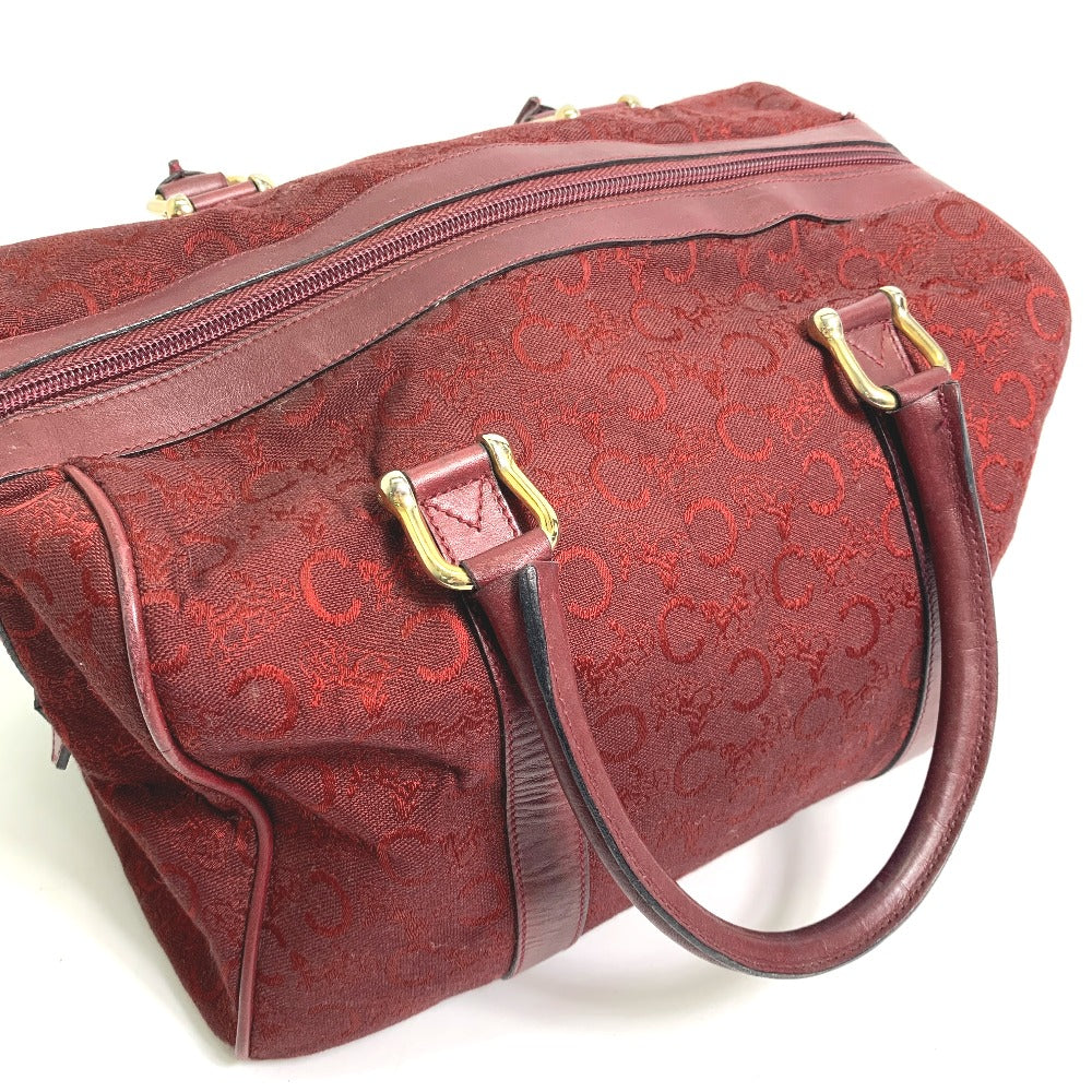 CELINE Boston Duffel bag Canvas / leather Red C Macadam Carriage vintage Women Used Authentic