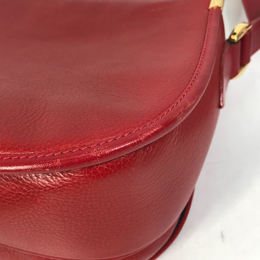 GUCCI Shoulder Bag 007.261.0107 leather Red Old Gucci Interlocking G mens Used Authentic