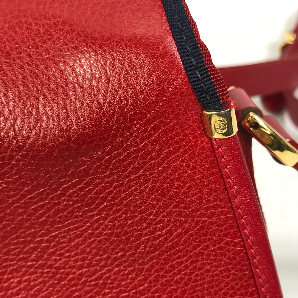 GUCCI Shoulder Bag 007.261.0107 leather Red Old Gucci Interlocking G mens Used Authentic