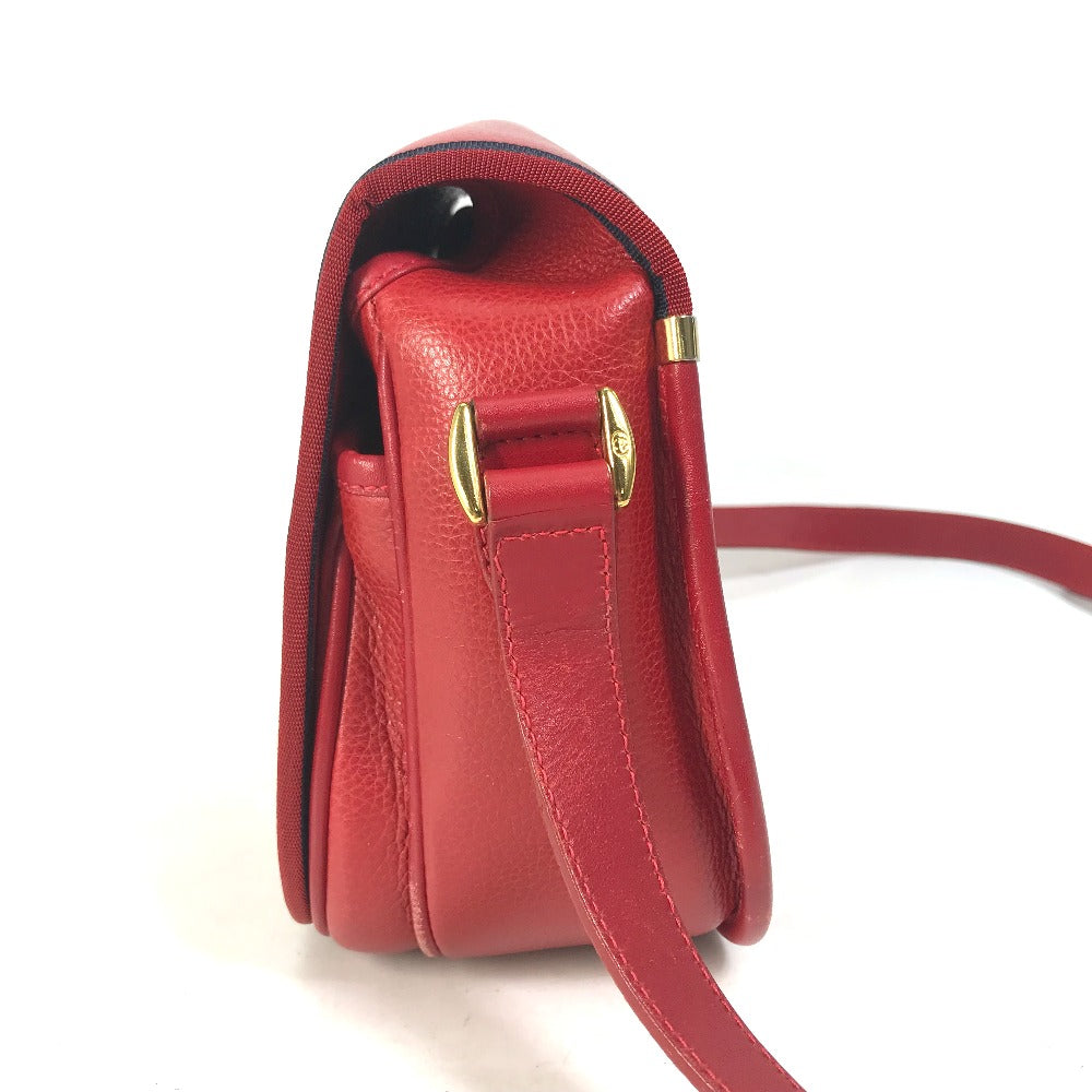 GUCCI Shoulder Bag 007.261.0107 leather Red Old Gucci Interlocking G mens Used Authentic