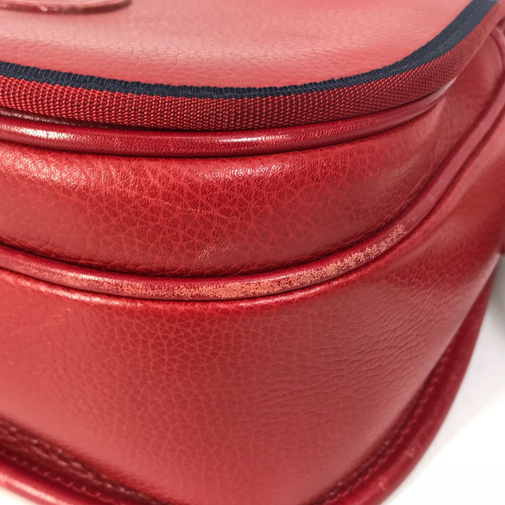 GUCCI Shoulder Bag 007.261.0107 leather Red Old Gucci Interlocking G mens Used Authentic