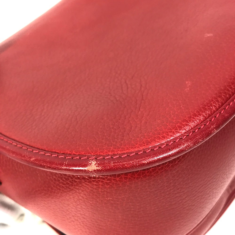 GUCCI Shoulder Bag 007.261.0107 leather Red Old Gucci Interlocking G mens Used Authentic