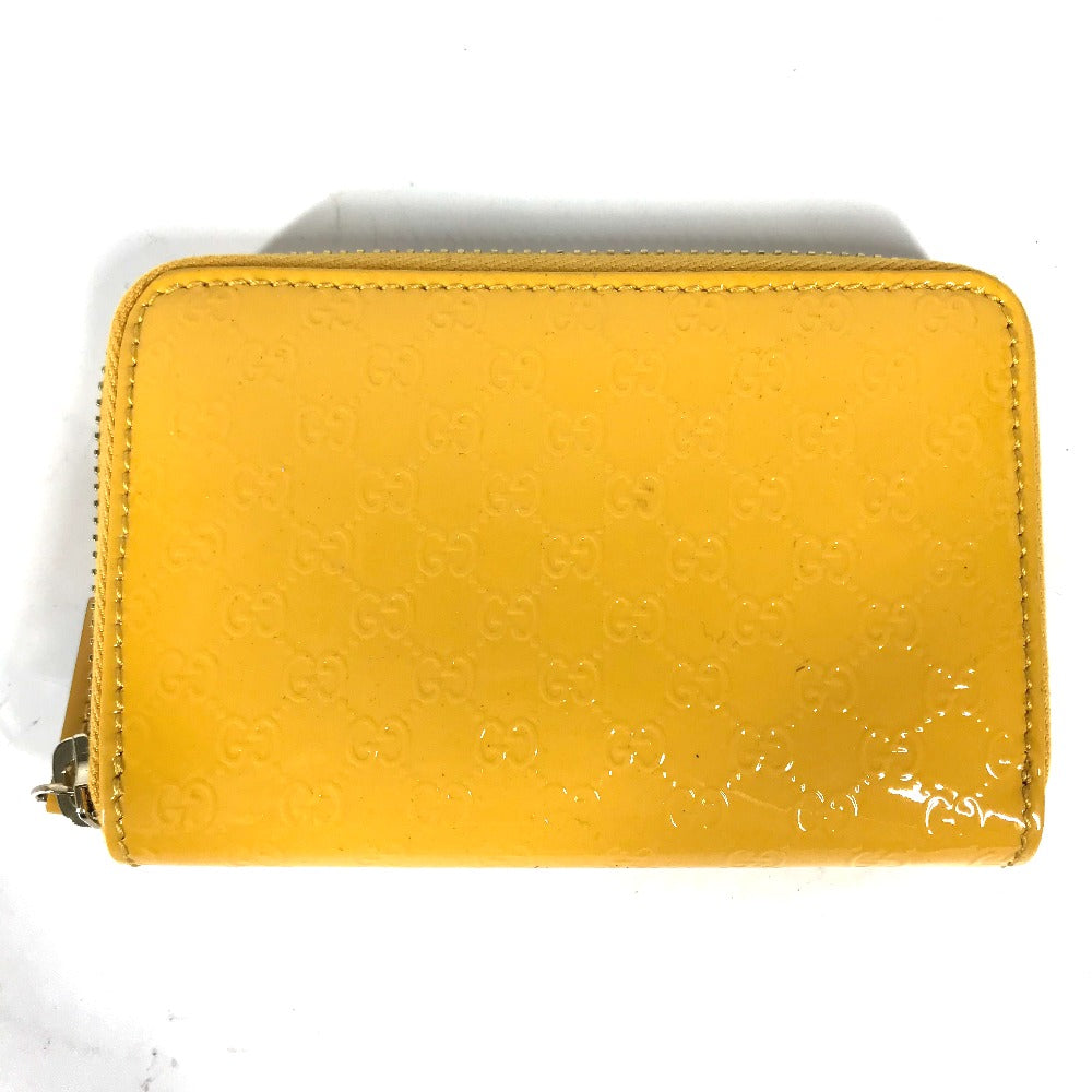 GUCCI Coin case 255452 enamel yellow Sima line Micro Guccisima Women Used Authentic