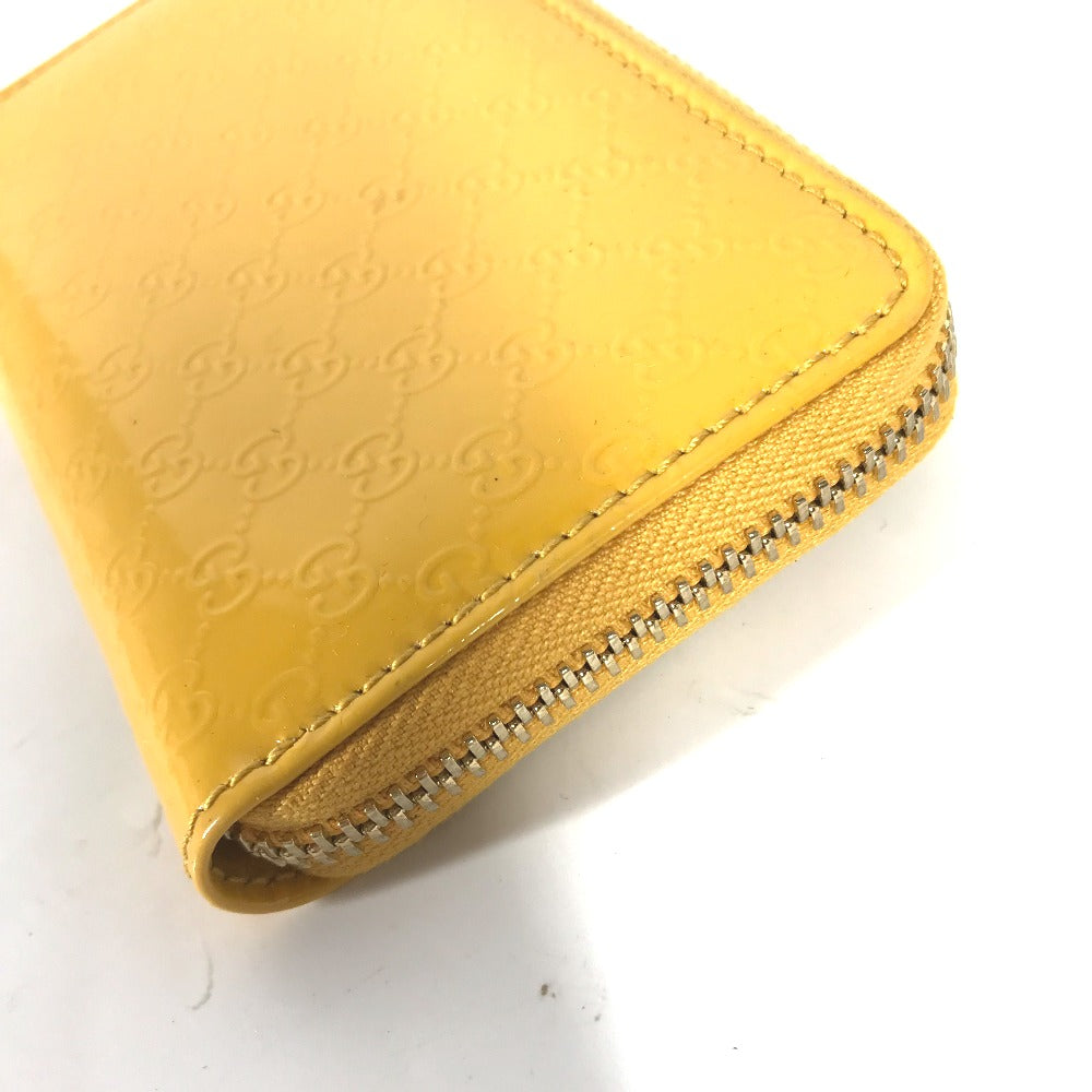 GUCCI Coin case 255452 enamel yellow Sima line Micro Guccisima Women Used Authentic