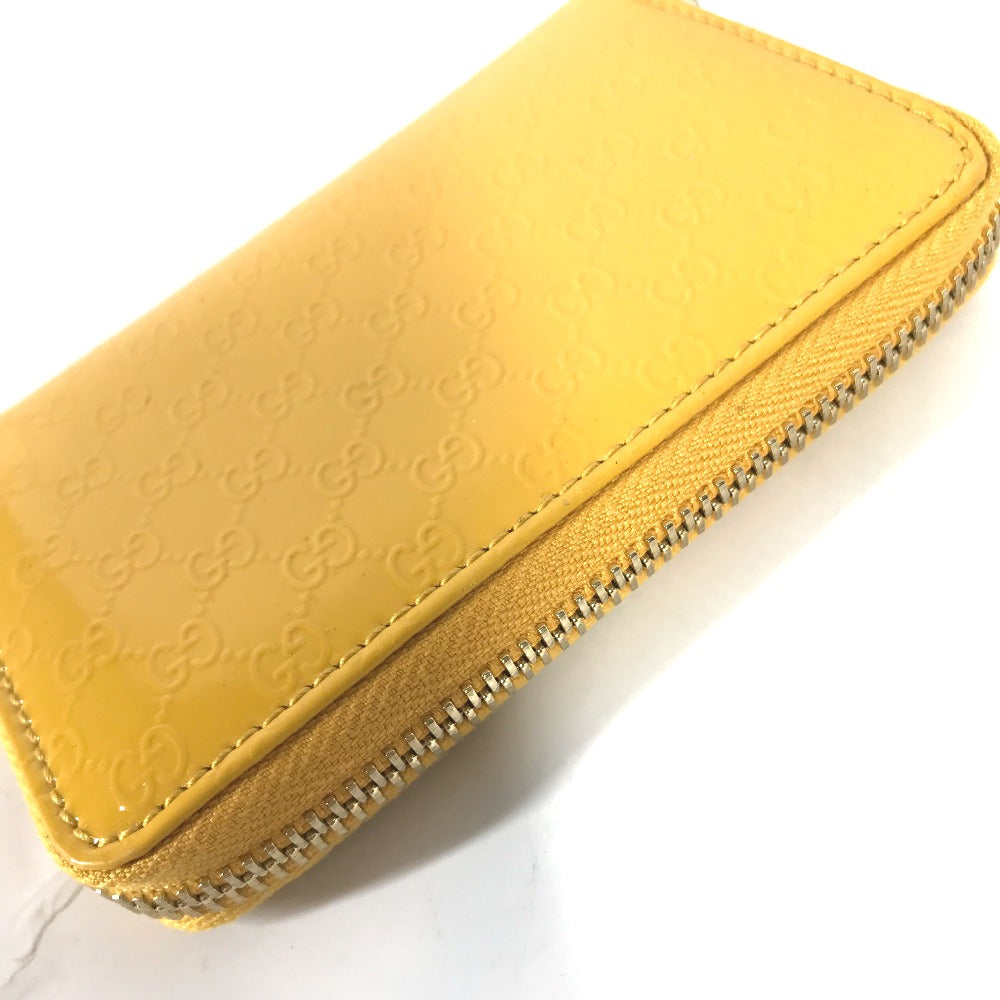 GUCCI Coin case 255452 enamel yellow Sima line Micro Guccisima Women Used Authentic
