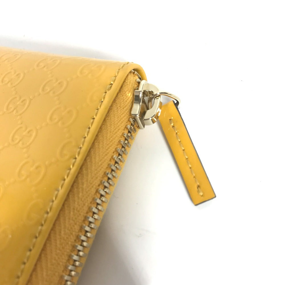 GUCCI Coin case 255452 enamel yellow Sima line Micro Guccisima Women Used Authentic