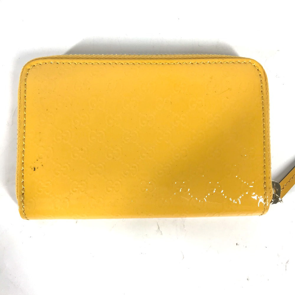GUCCI Coin case 255452 enamel yellow Sima line Micro Guccisima Women Used Authentic