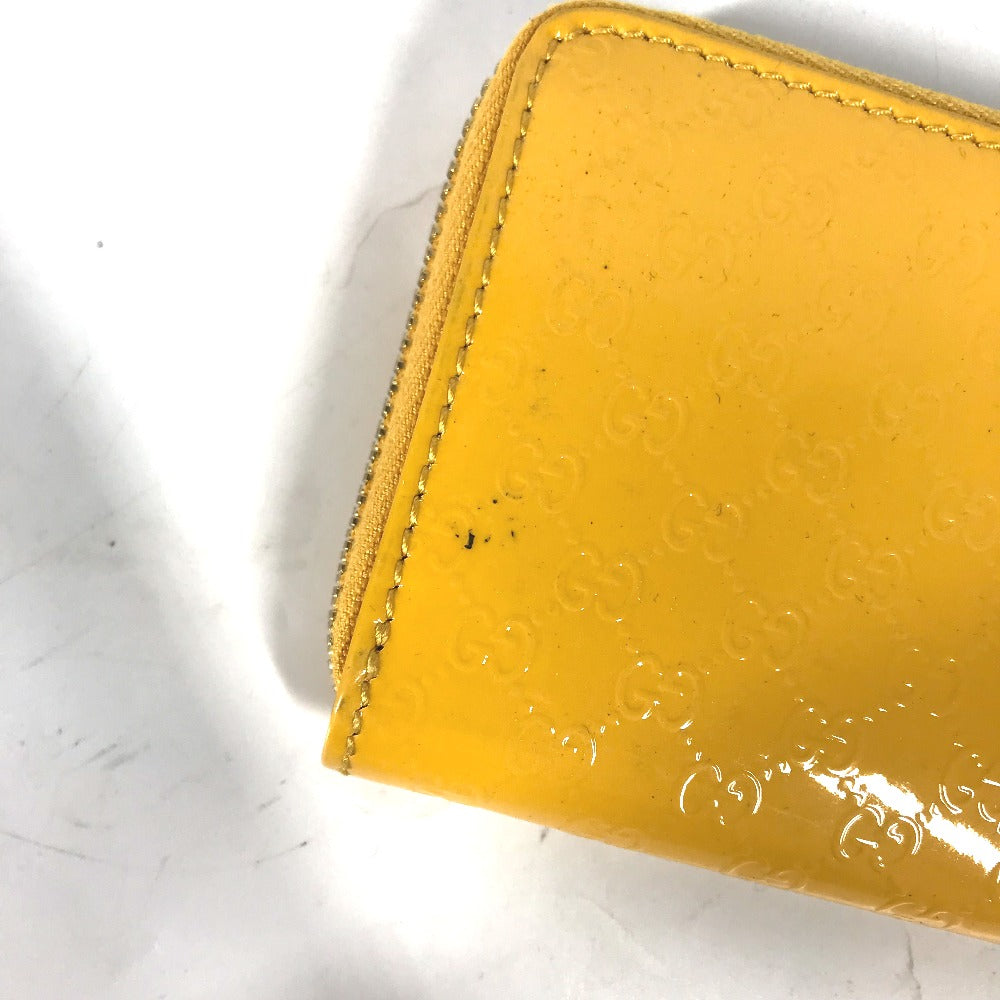 GUCCI Coin case 255452 enamel yellow Sima line Micro Guccisima Women Used Authentic