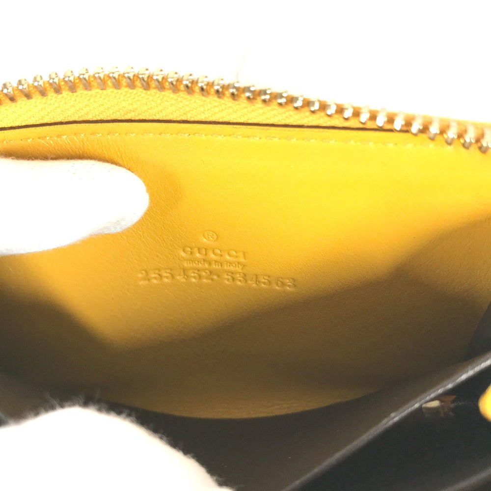 GUCCI Coin case 255452 enamel yellow Sima line Micro Guccisima Women Used Authentic
