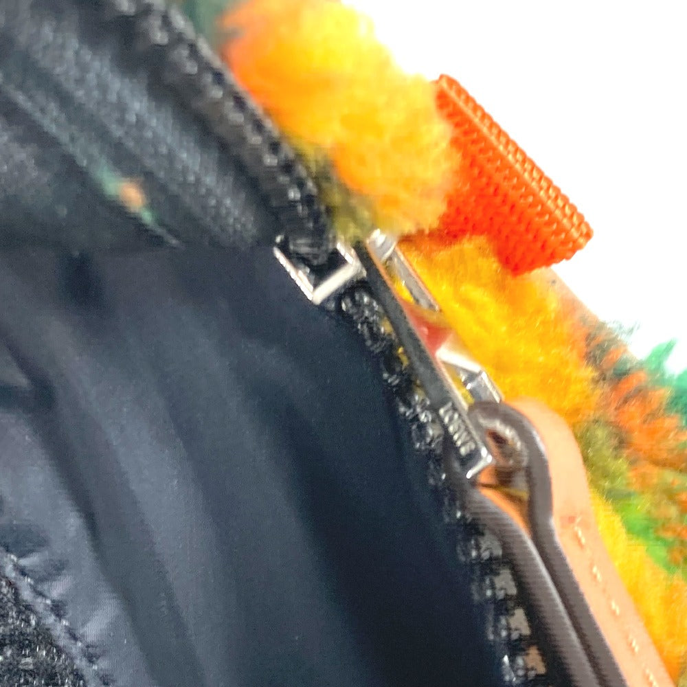 LOEWE Sling bag Fur / Leather multicolor anagram bore check mens Used Authentic
