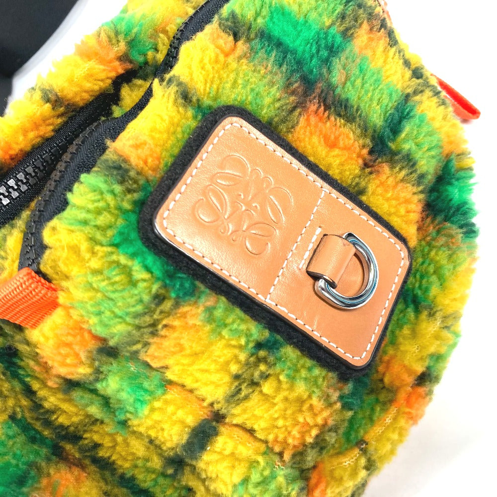 LOEWE Sling bag Fur / Leather multicolor anagram bore check mens Used Authentic