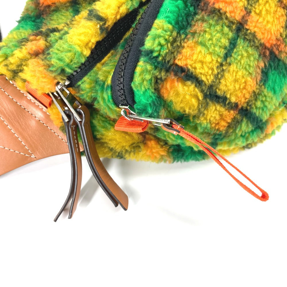LOEWE Sling bag Fur / Leather multicolor anagram bore check mens Used Authentic