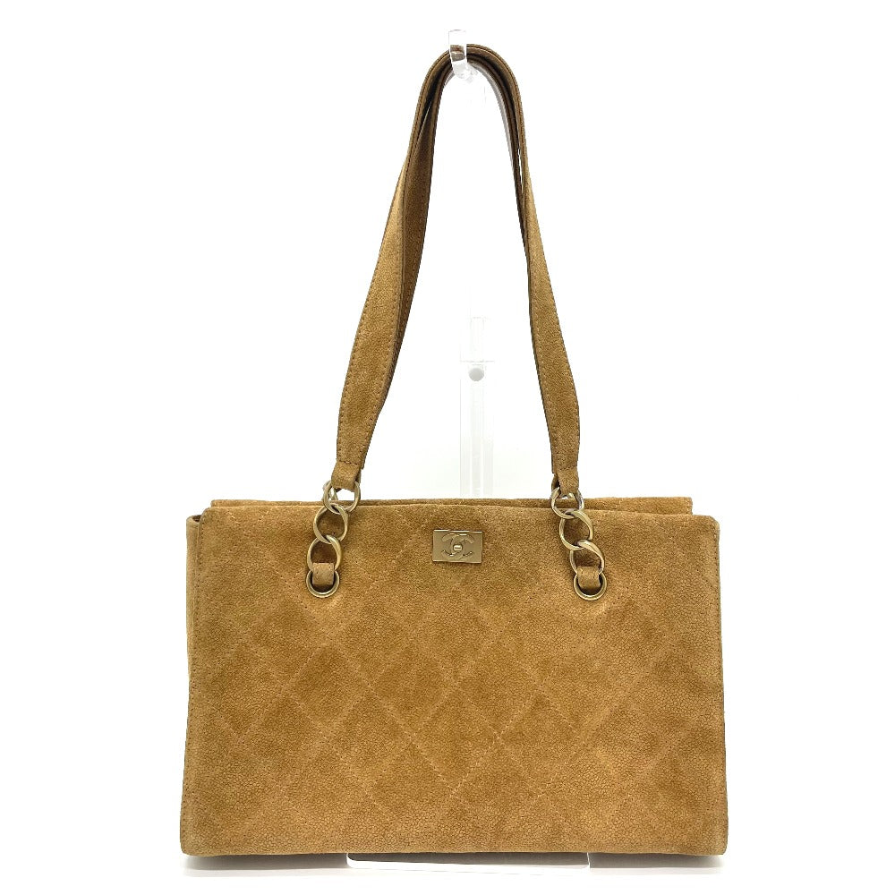 CHANEL Shoulder Bag suede Brown CC COCO Mark Matrasse Women Used Authentic