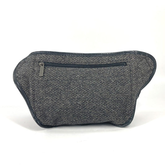 BURBERRY Sling bag Wool, Leather Gray type Black label Waist bag mens Used Authentic