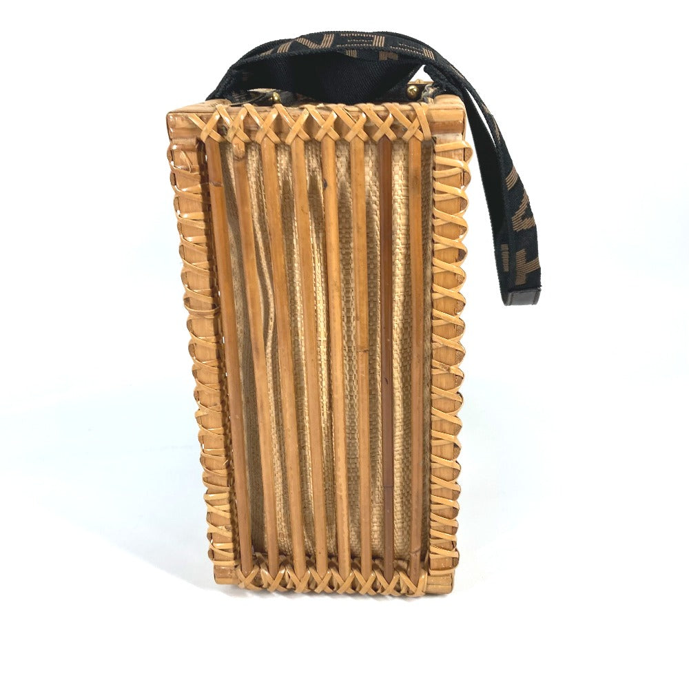 FENDI Handbag Rattan Brown straw basket bag basket basket