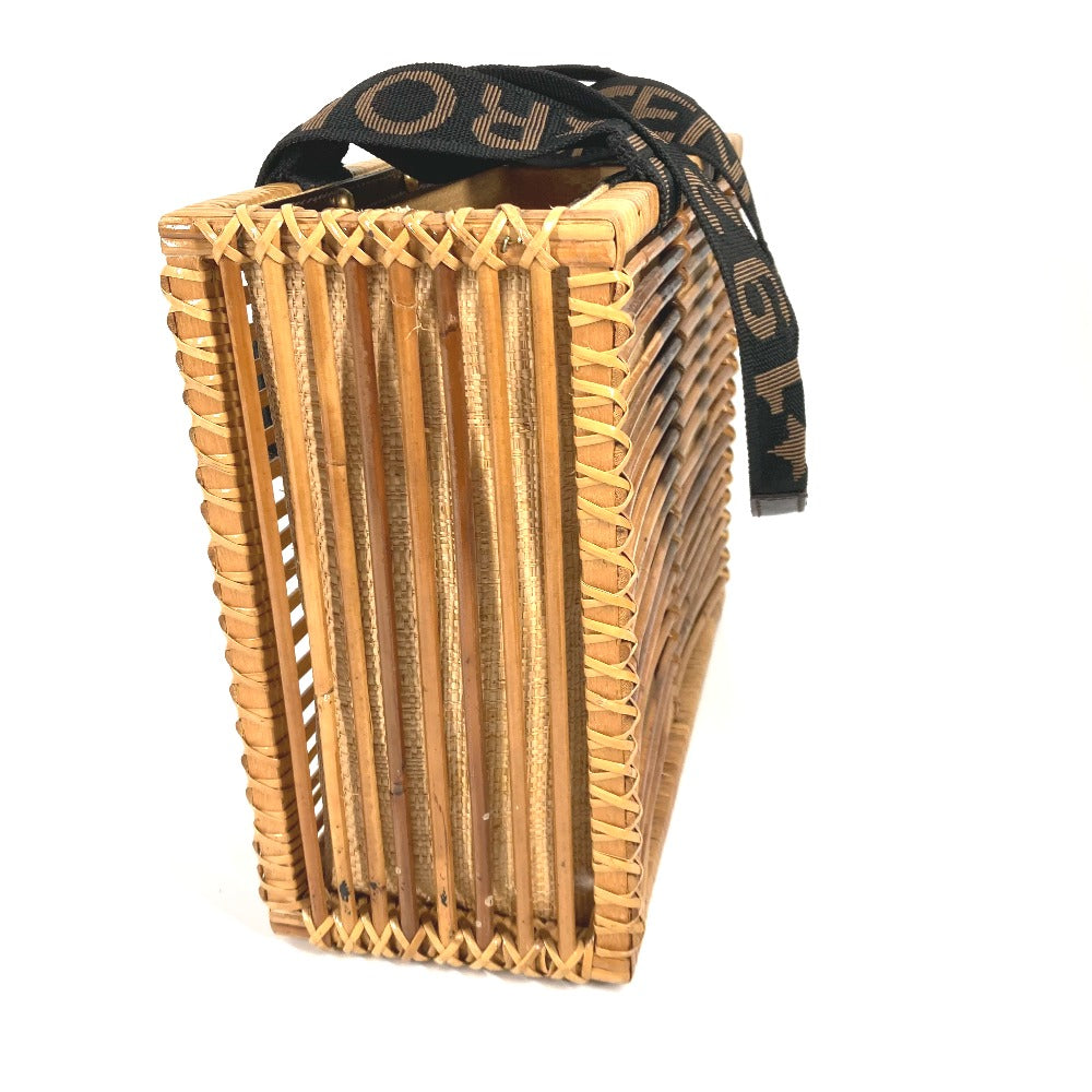 FENDI Handbag Rattan Brown straw basket bag basket basket
