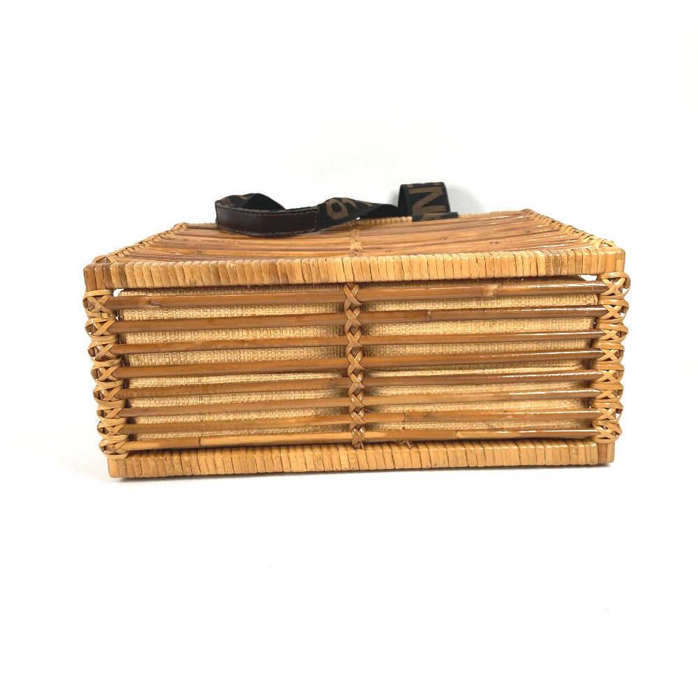 FENDI Handbag Rattan Brown straw basket bag basket basket