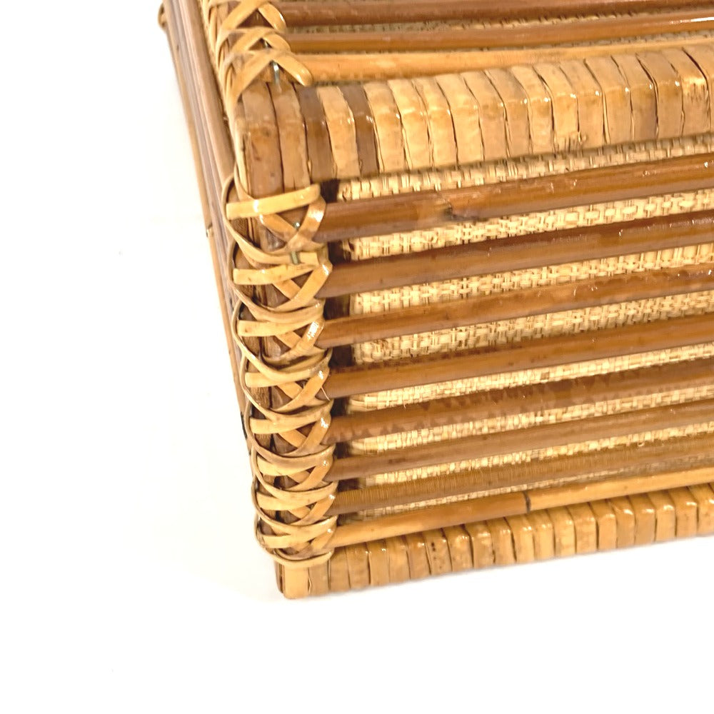 FENDI Handbag Rattan Brown straw basket bag basket basket